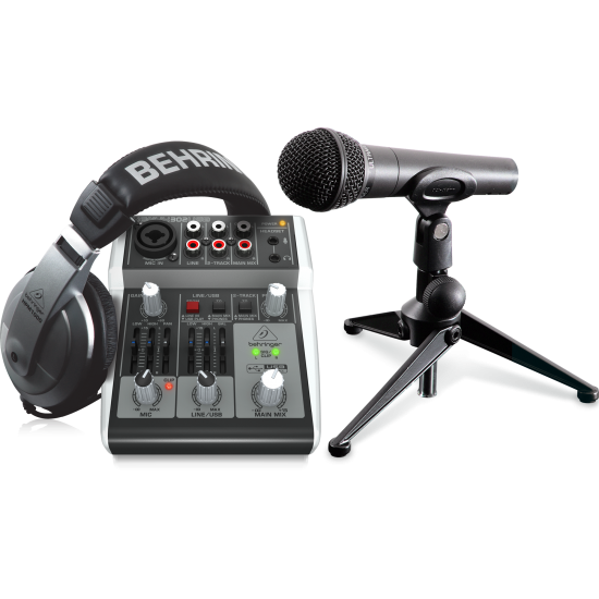 Behringer PODCASTUDIO 2 USB Complete PODCASTUDIO Bundle with USB Mixer, Microphone, Headphones and More Behringer PODCASTUDIO 2 USB Complete PODCASTUDIO Bundle with USB Mixer, Microphone, Headphones and More