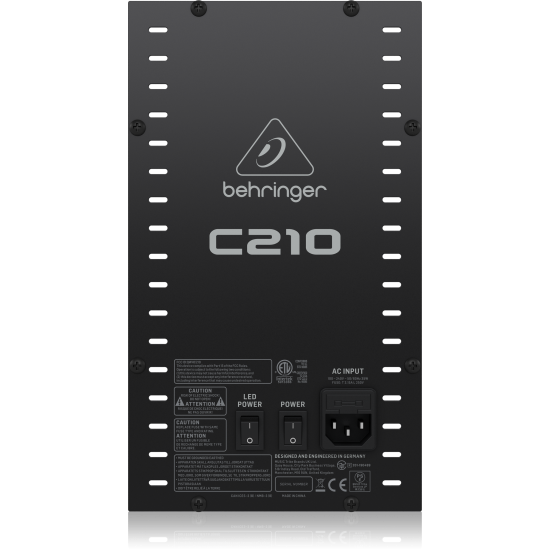 Behringer C210 200 Watt Powered Column Loudspeaker with an 8" Subwoofer, 4 High Frequency Drivers, Bluetooth Audio Streaming, LED Lighting and Remote Control