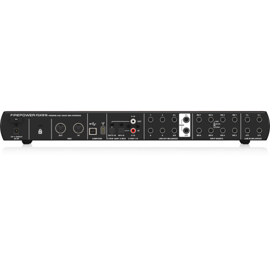 Behringer FCA1616 Audiophile 16 In/16 Out, 24-Bit/96 kHz FireWire/USB Audio/MIDI Interface with ADAT and Midas Preamplifiers