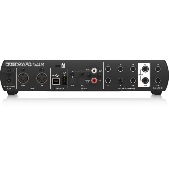 Behringer FCA610 Audiophile 6 In/10 Out, 24-Bit/96 kHz FireWire/USB Audio/MIDI Interface with Midas Preamplifiers