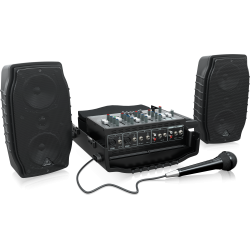 Behringer PPA200 Ultra-Compact 200 Watt 5 Channel Powered Mixer with Wireless Microphone Option, Klark Teknik Multi-FX Processor and FBQ Feedback Detection