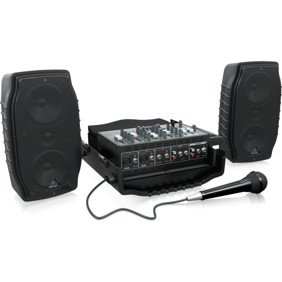 Behringer PPA200 Ultra-Compact 200 Watt 5 Channel Powered Mixer with Wireless Microphone Option, Klark Teknik Multi-FX Processor and FBQ Feedback Detection Behringer PPA200 Ultra-Compact 200 Watt 5 Channel Powered Mixer with Wireless Microphone Option, Klark Teknik Multi-FX Processor and FBQ Feedback Detection