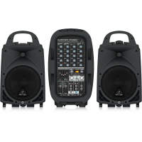 Behringer PPA500BT Ultra-Compact 500 Watt 6 Channel Portable PA System with Bluetooth Wireless Technology, Wireless Microphone Option, Klark Teknik Multi-FX Processor and FBQ Feedback Detection