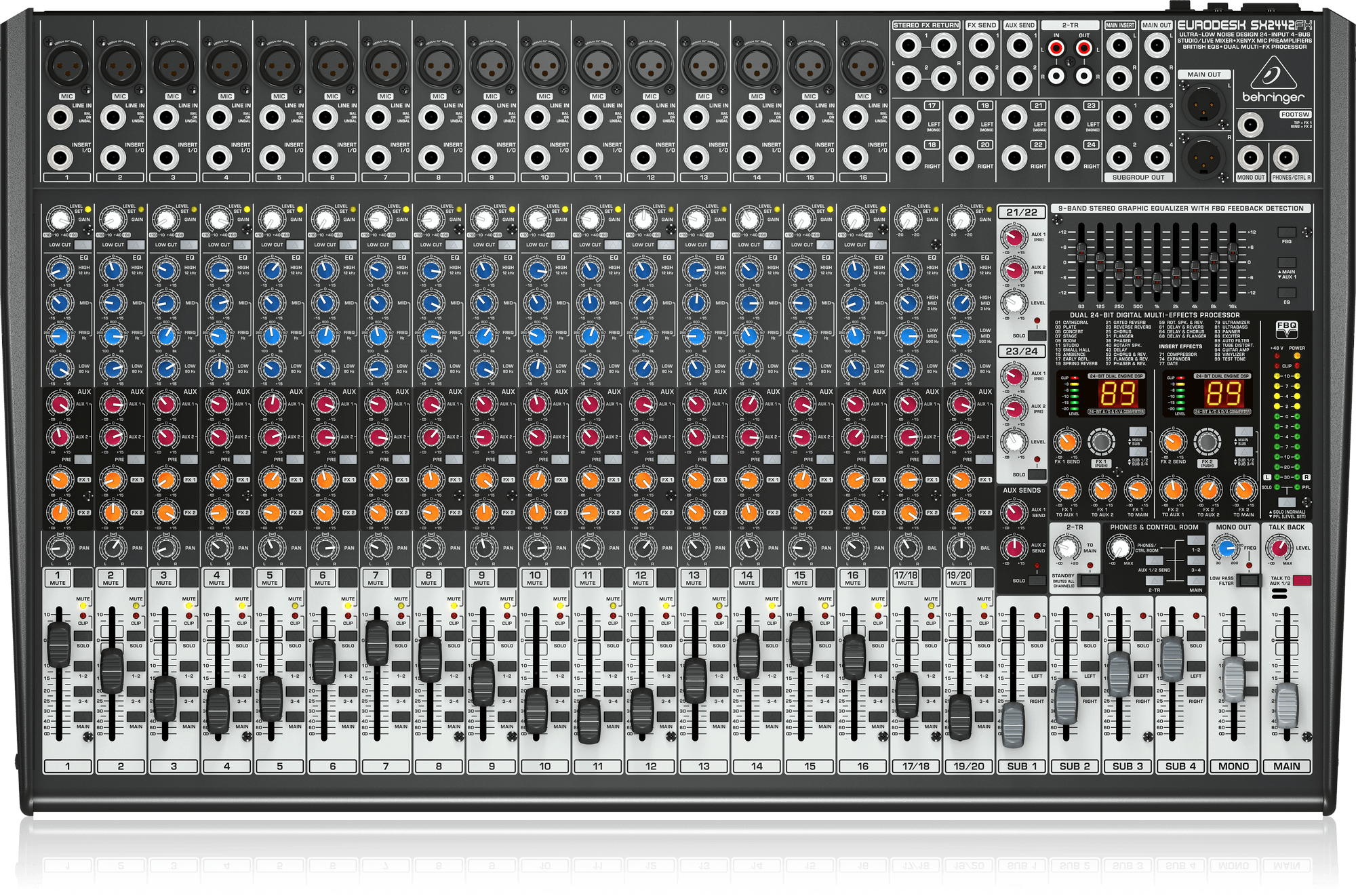 Behringer SX2442FX Ultra-Low Noise Design 24-Input 4-Bus Studio/Live M