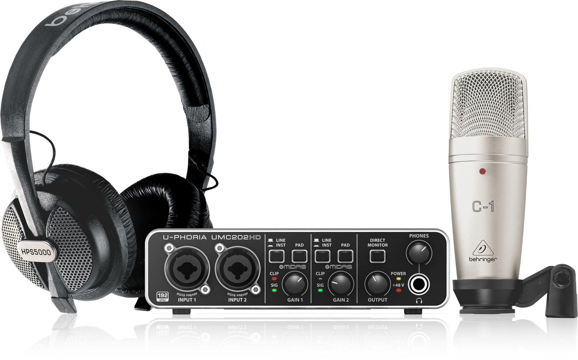 Behringer U-PHORIA STUDIO PRO Complete Recording Bundle with High Defi