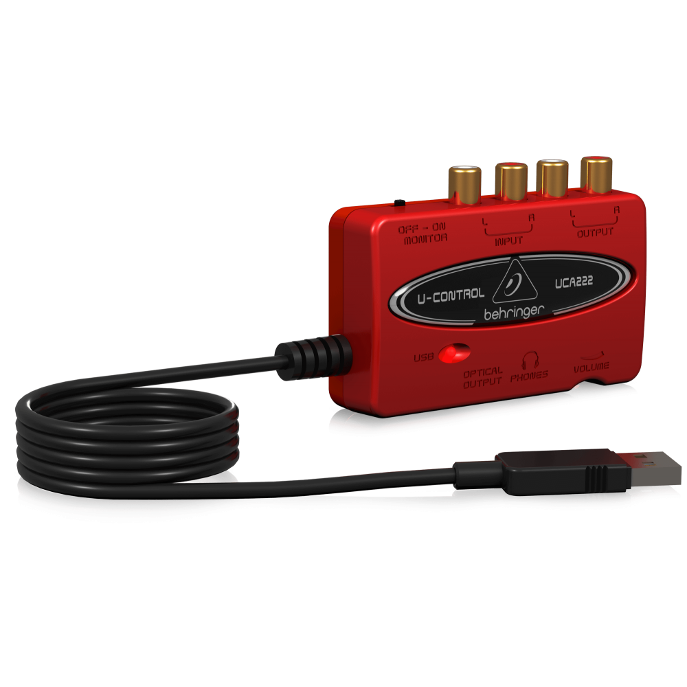 Behringer UCA222 Ultra-Low Latency 2 In/2 Out USB Audio Interface with