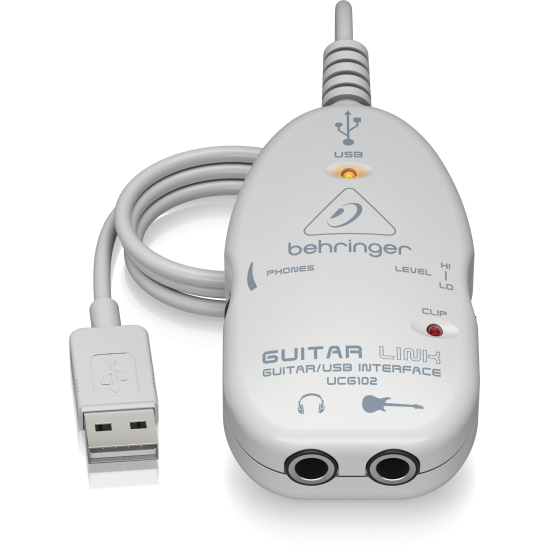 Behringer UCG102 The Ultimate Guitar-to-USB Interface for Recording and Jamming with your PC/Mac or iOS device Behringer UCG102 The Ultimate Guitar-to-USB Interface for Recording and Jamming with your PC/Mac or iOS device