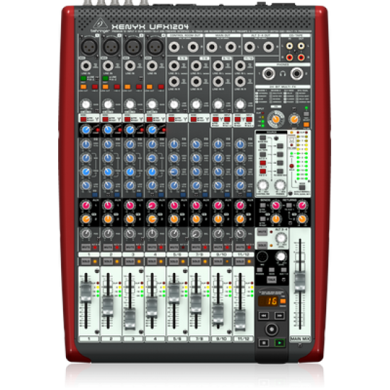 Behringer UFX1204 Premium 12-Input 4-Bus Mixer with 16x4 USB/FireWire Interface, 16-Track USB Recorder, XENYX Mic Preamps and Compressors, British EQ and Multi-FX Processor Behringer UFX1204 Premium 12-Input 4-Bus Mixer with 16x4 USB/FireWire Interface, 16-Track USB Recorder, XENYX Mic Preamps and Compressors, British EQ and Multi-FX Processor
