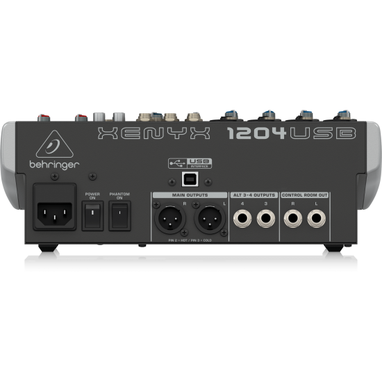 Behringer Xenyx 1204USB Premium 12-Input 2/2-Bus Mixer with XENYX Mic Preamps and Compressors, British EQ and USB/Audio Interface