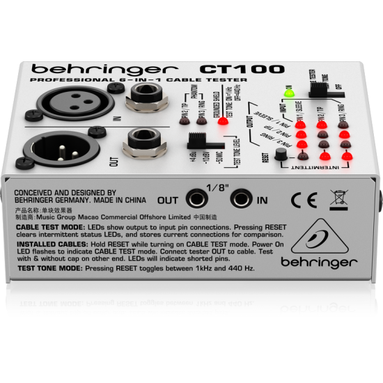 Behringer CT100 Professional 6-in-1 Instrument Cable Tester