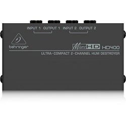 Behringer MicroHD HD400 Ultra-Compact 2-Channel Hum Destroyer Behringer MicroHD HD400 Ultra-Compact 2-Channel Hum Destroyer