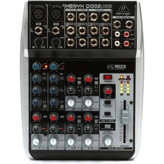 BEHRINGER Q1002USB Premium 10-Input 2-Bus Mixer with Xenyx Mic P