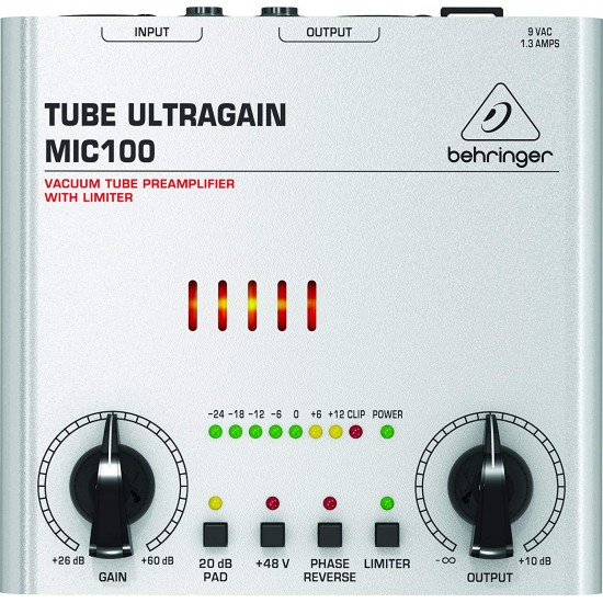 Behringer Tube Ultragain MIC100 Audiophile Vacuum Tube Preamplifier Behringer Tube Ultragain MIC100 Audiophile Vacuum Tube Preamplifier