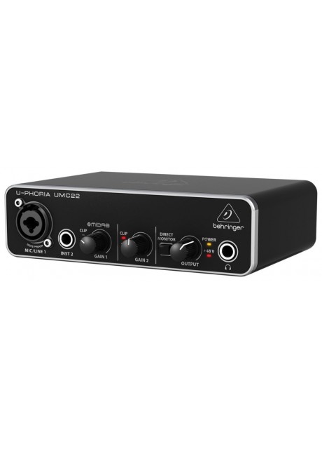 Behringer UMC22 Audiophile 2x2 USB Audio Interface with Midas Mic Preamplifier Behringer UMC22 Audiophile 2x2 USB Audio Interface with Midas Mic Preamplifier