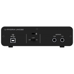 Behringer UMC22 Audiophile 2x2 USB Audio Interface with Midas Mic Preamplifier