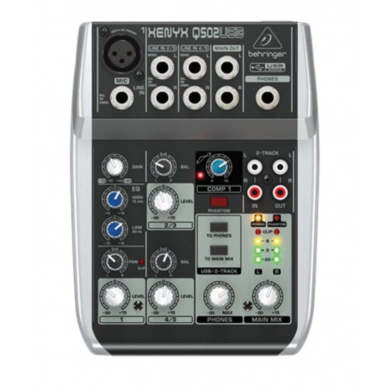 Behringer Xenyx Q502USB Premium 5-Input 2-Bus Mixer with USB/Aud