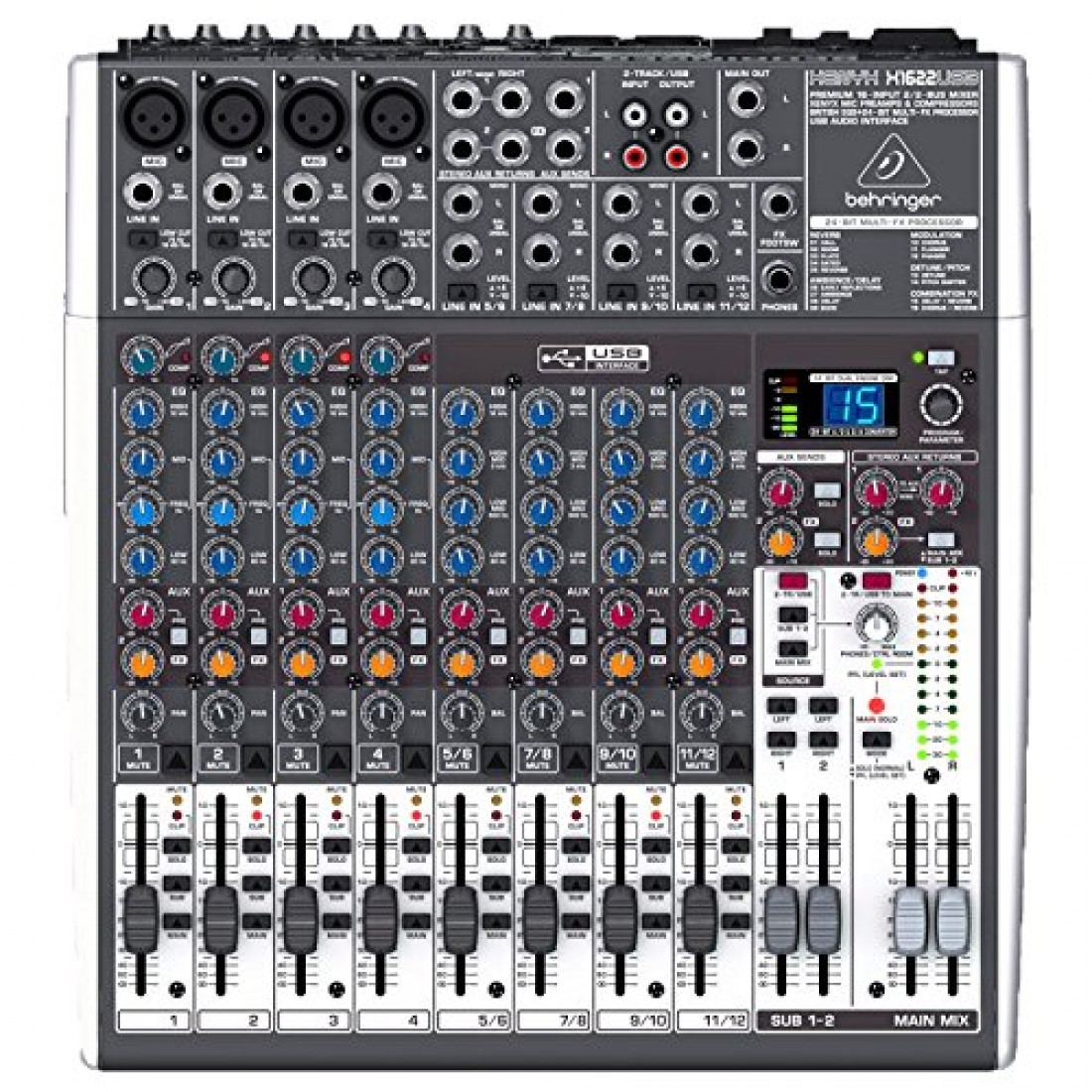 Behringer Xenyx X1622USB Premium 16Input 2/2Bus Mixer with USB