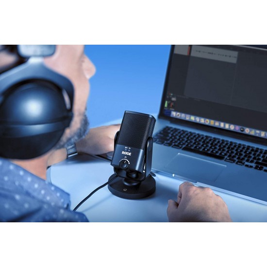 Rode NT-USB-Mini USB Microphone with Detachable Magnetic Stand, Built-in Pop Filter and Headphone Amplifier