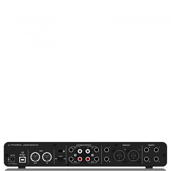 Behringer UMC404HD Audiophile 4x4, 24-Bit/192 kHz USB Audio/MIDI Interface with Midas Mic Preamplifiers